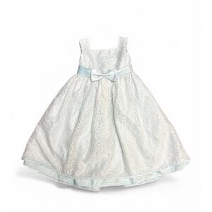 Little Princess Dress Pale Blue Eyelet Lace Midi Dress for Youth Girl Size 6/6X